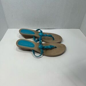 Montego Bay Club Turquoise Beaded Sandals